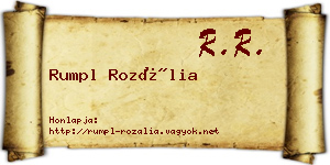 Rumpl Rozália névjegykártya